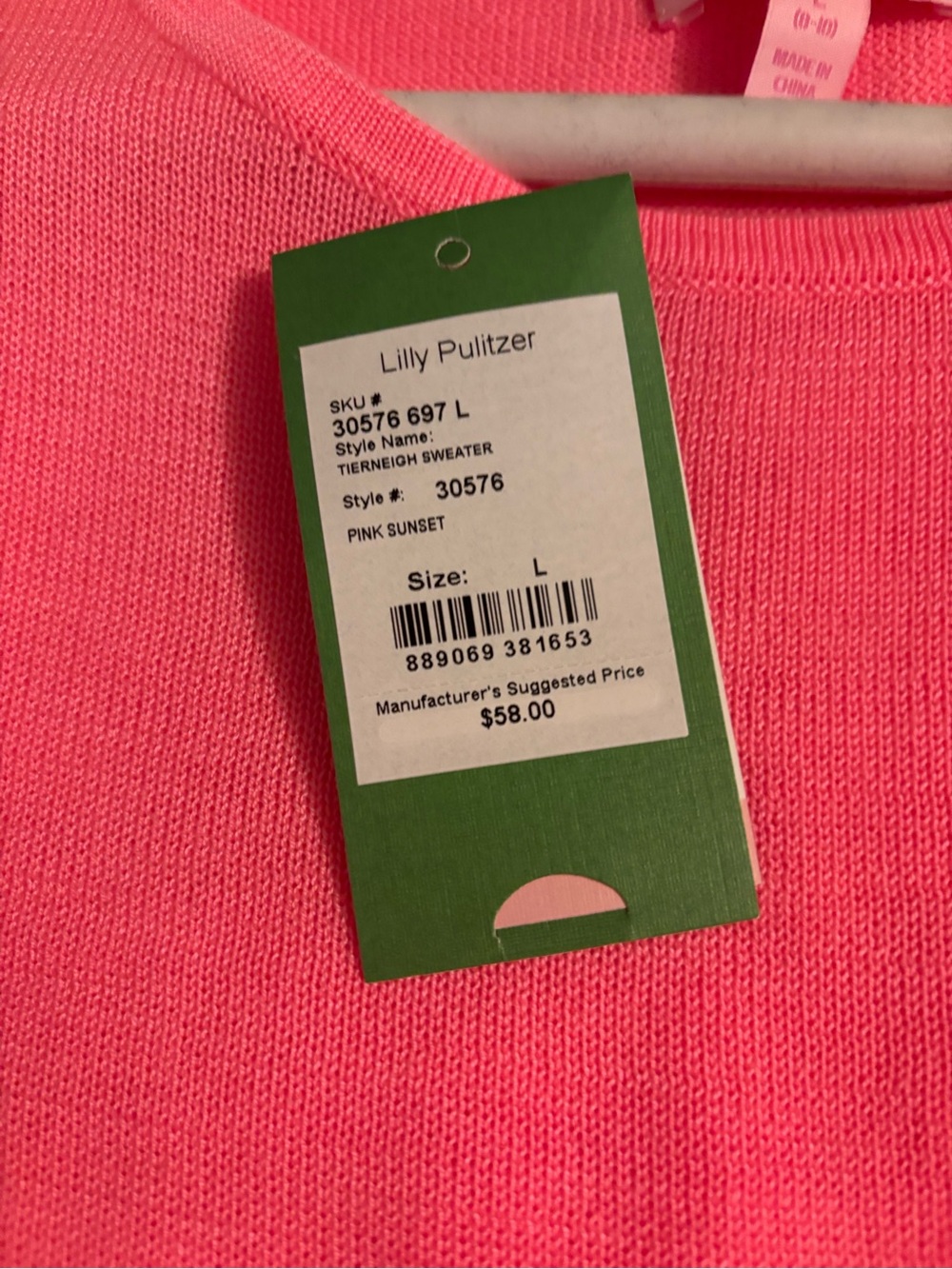 NWT Lilly Pulitzer size Large 8-10 pink sunset Tierneigh sweater - Picture 10 of 11
